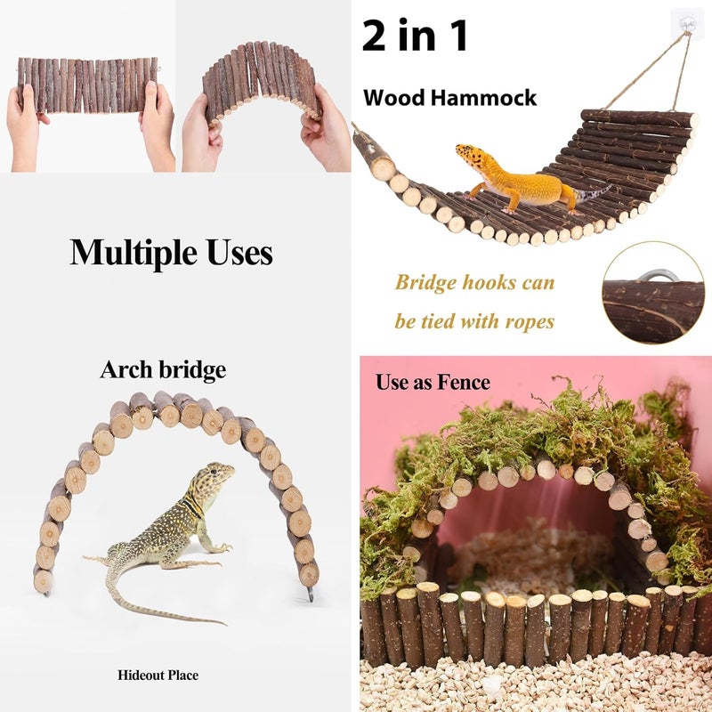 RUNANIA Bearded Dragon Tank Accessories, 10 PCS Reptile Hammock Plants Bridge Jungle Climber Vines for Snakes Bearded Dragon Chameleon Gecko Lizard - Image 2